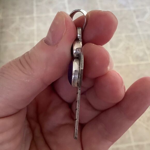 NWOT 𝅺STERLING SILVER 925 AMETHYST DRAGONFLY PENDANT​​ - Picture 4 of 7